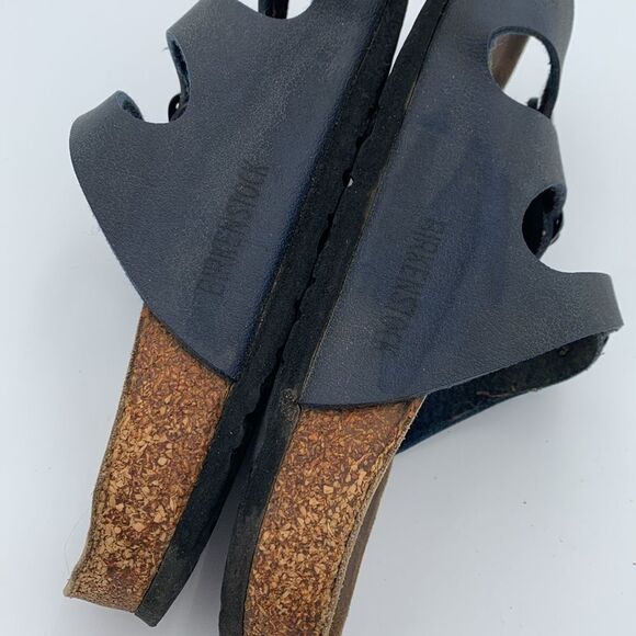 Birkenstock Florida style blue leather three strap woman’s size 38 - Picture 6 of 12